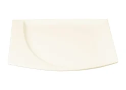 Assiette plate carré ivoire porcelaine vitrifiée 25,9x23,2 cm Mazza - RAK Hot