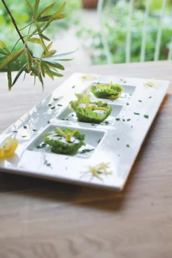 Assiette plate carré ivoire porcelaine vitrifiée 29,5x29,5 cm Allspice - RAK Discount