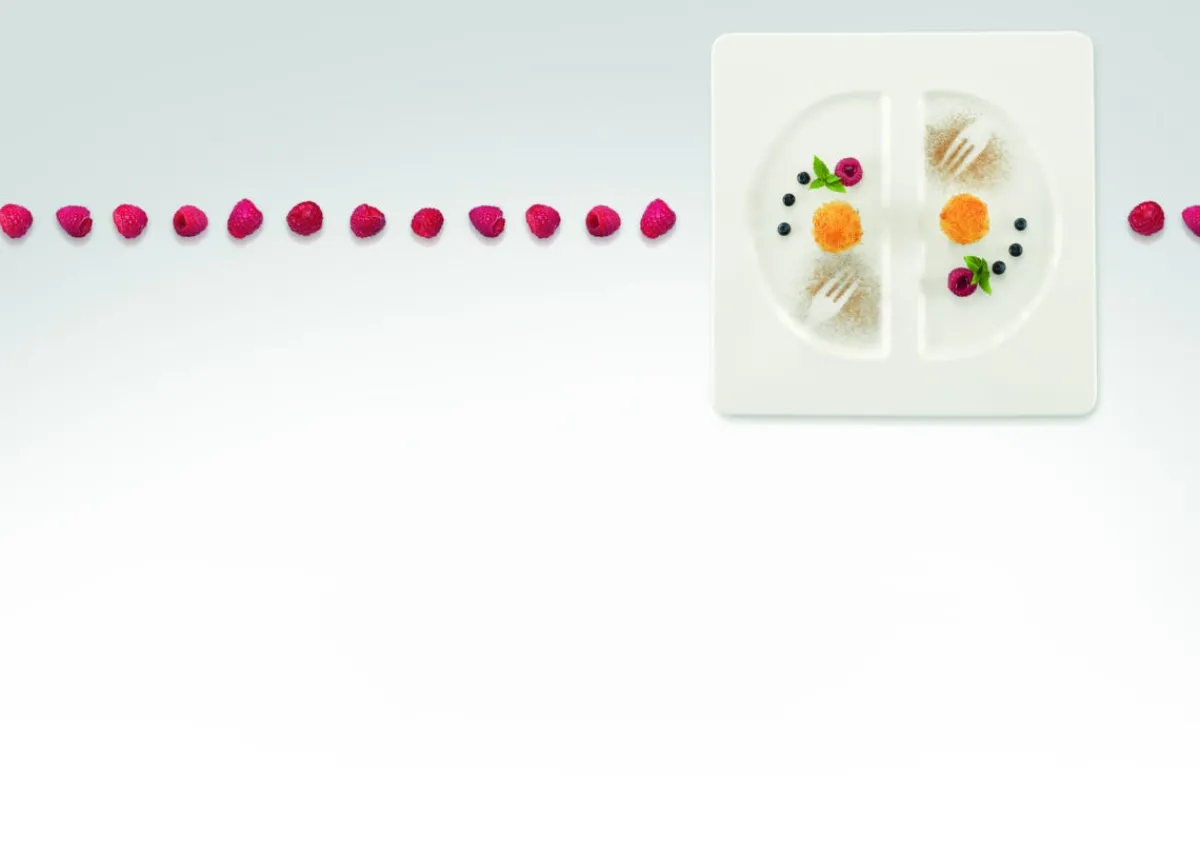Assiette plate carré ivoire porcelaine vitrifiée 29,5x29,5 cm Allspice - RAK Discount