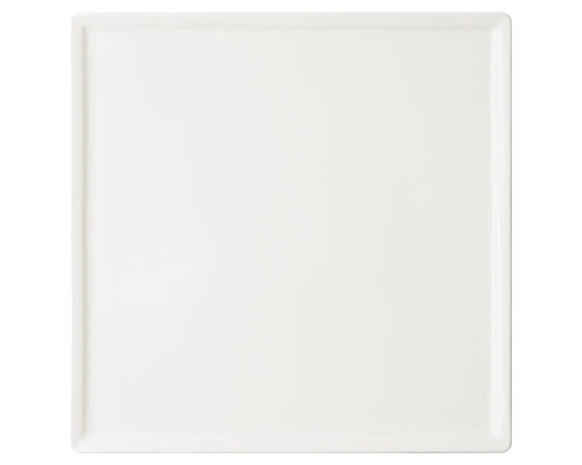 Assiette plate carré ivoire porcelaine vitrifiée 29,5x29,5 cm Allspice - RAK Discount