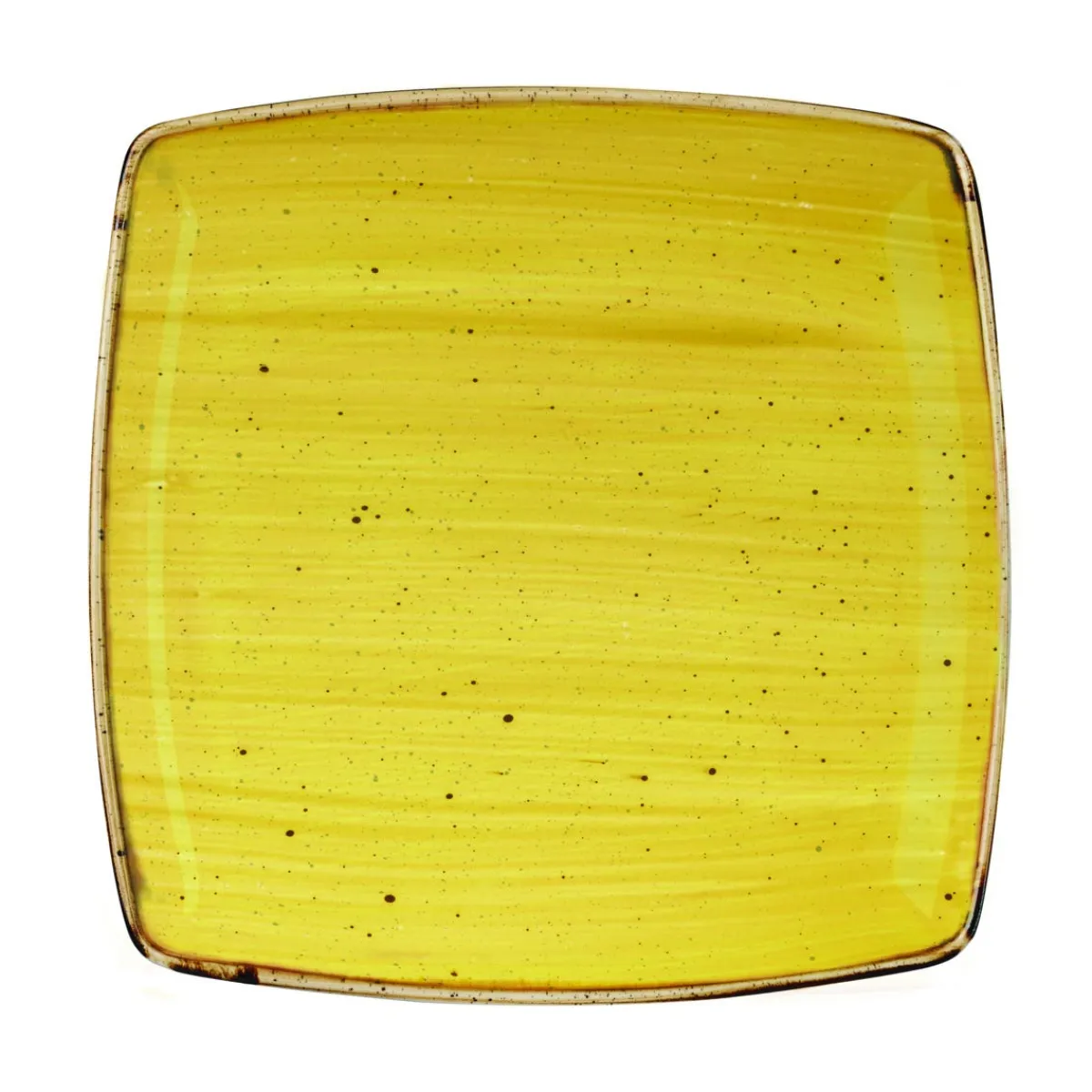 Assiette plate carré Mustard porcelaine vitrifiée 26x26 cm Stonecast Mustard - CHURCHILL Best