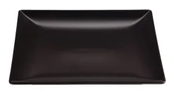 Assiette plate carré noir grès émaillé 26x26 cm Bazik Noir - Aucune Best