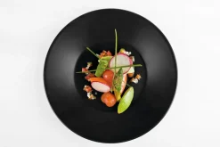 Aucune Assiette plate carré noir grès émaillé 21x21 cm Bazik Noir Outlet