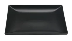 Aucune Assiette plate carré noir grès émaillé 24x24 cm Bazik Noir Sale