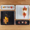 RAK Assiette plate carré noir porcelaine 8x8 cm Fractal Discount