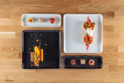 RAK Assiette plate carré noir porcelaine 8x8 cm Fractal Discount