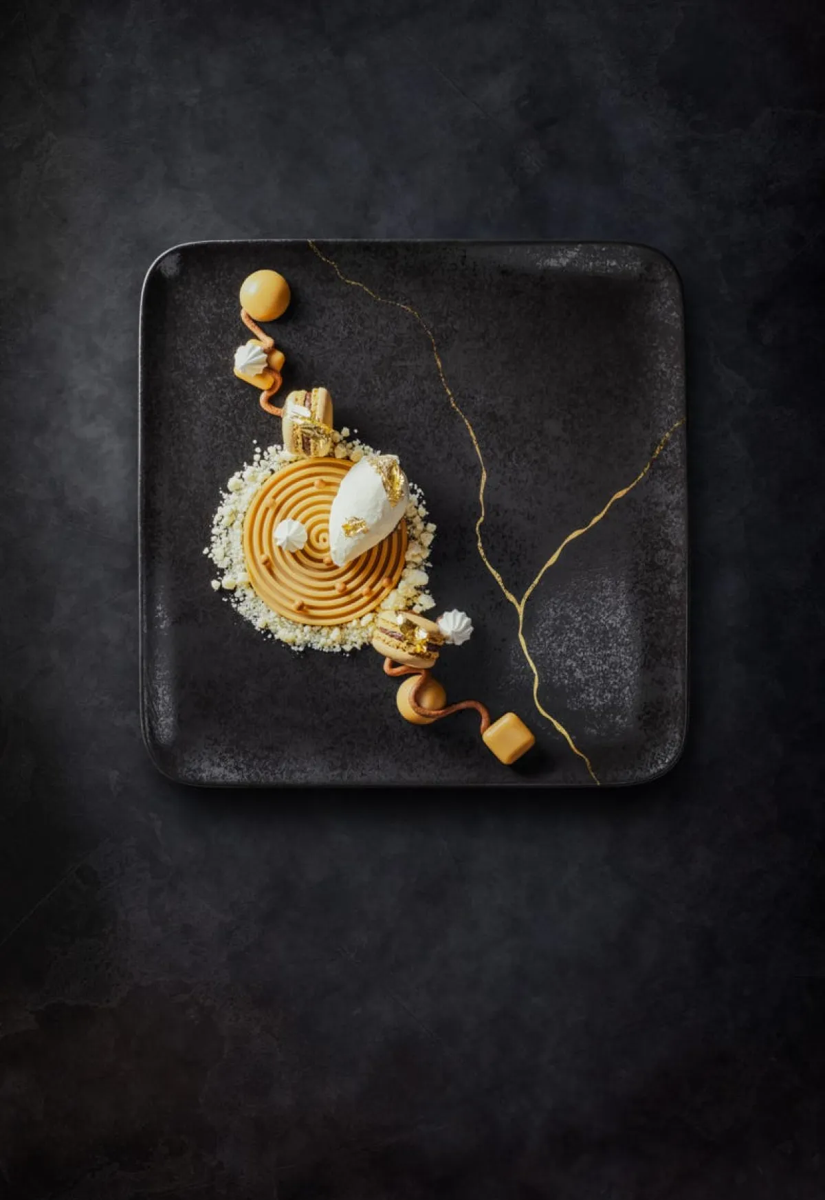 Assiette plate carré noir porcelaine 29,7x29,7 cm Kintzoo - RAK Clearance