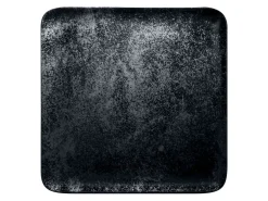 RAK Assiette plate carré noir porcelaine vitrifiée 33x33 cm Karbon