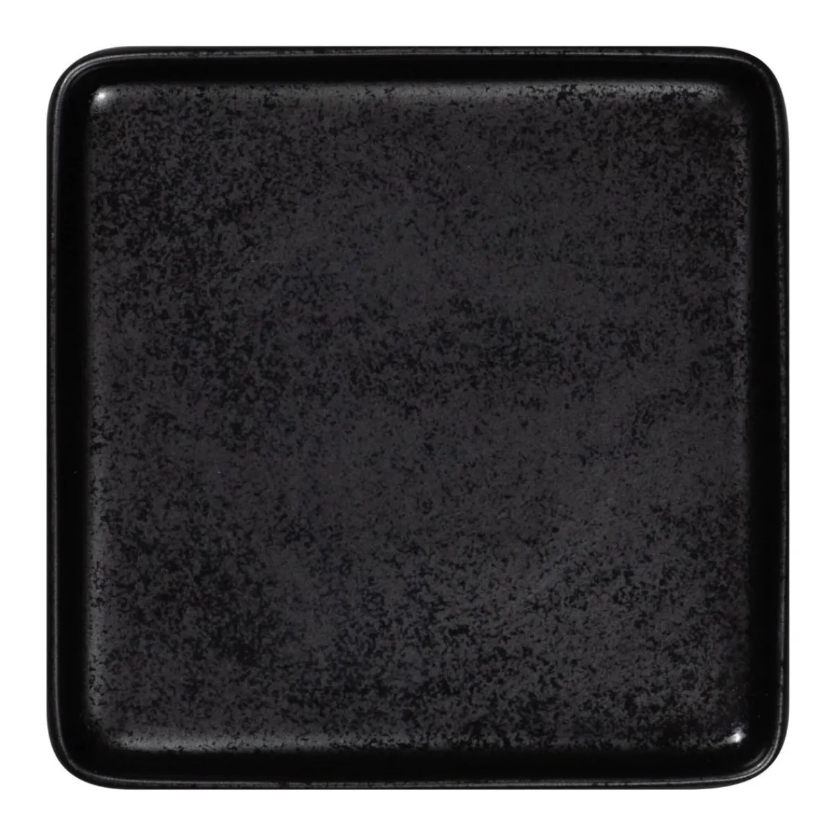 RAK Assiette plate carré noir porcelaine 16x16 cm Fractal Hot