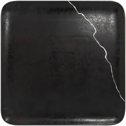 Assiette plate carré noir porcelaine 29,7x29,7 cm Kintzoo - RAK New