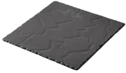 Assiette plate carré noir porcelaine culinaire 25x25 cm Basalt - REVOL Hot