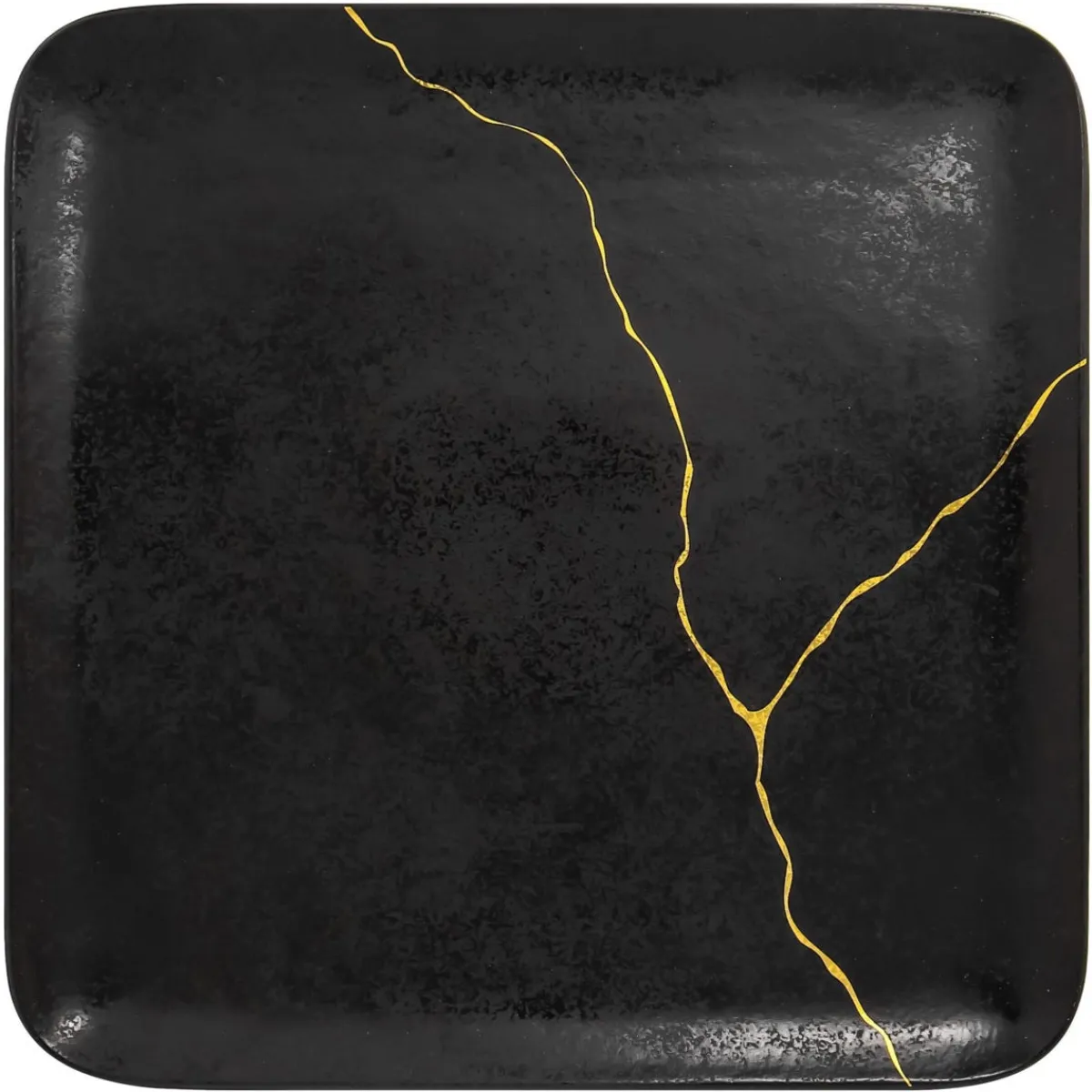 RAK Assiette plate carré noir porcelaine 27x27 cm Kintzoo Clearance
