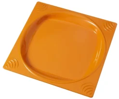 Assiette plate carré orange copolyester 23,5x23,5 cm Vaisselle Copolyester - SAINT ROMAIN New