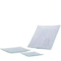 PRO.MUNDI Assiette plate carré transparent verre 26x26 cm Veloutee