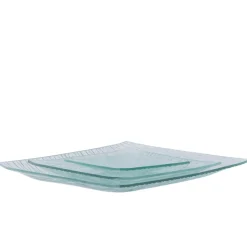PRO.MUNDI Assiette plate carré transparent verre 26x26 cm Veloutee