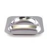 Assiette plate 2 compartiments carré argent inox Ø 21 cm Inox - PLASTOREX New
