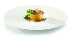Assiette plate gourmet rond ivoire porcelaine vitrifiée Fine Dine - RAK Hot