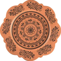 RAK Assiette plate octogonal Tero Décor Alexandria porcelaine Ø 33,1 cm Earth Hot