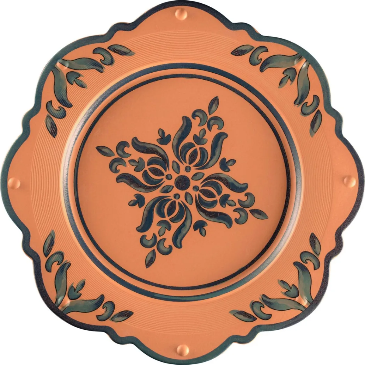 Assiette plate octogonal Tero Décor Ostia porcelaine Ø 33,1 cm Earth - RAK New