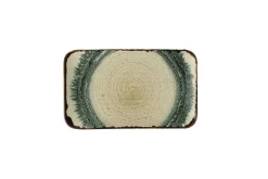 Assiette plate organique rectangulaire Linen porcelaine vitrifiée 27x16 cm Flare - DUDSON Outlet