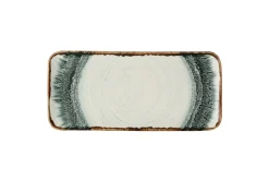 Assiette plate organique rectangulaire Natural porcelaine vitrifiée 34,6x15,6 cm Flare - DUDSON