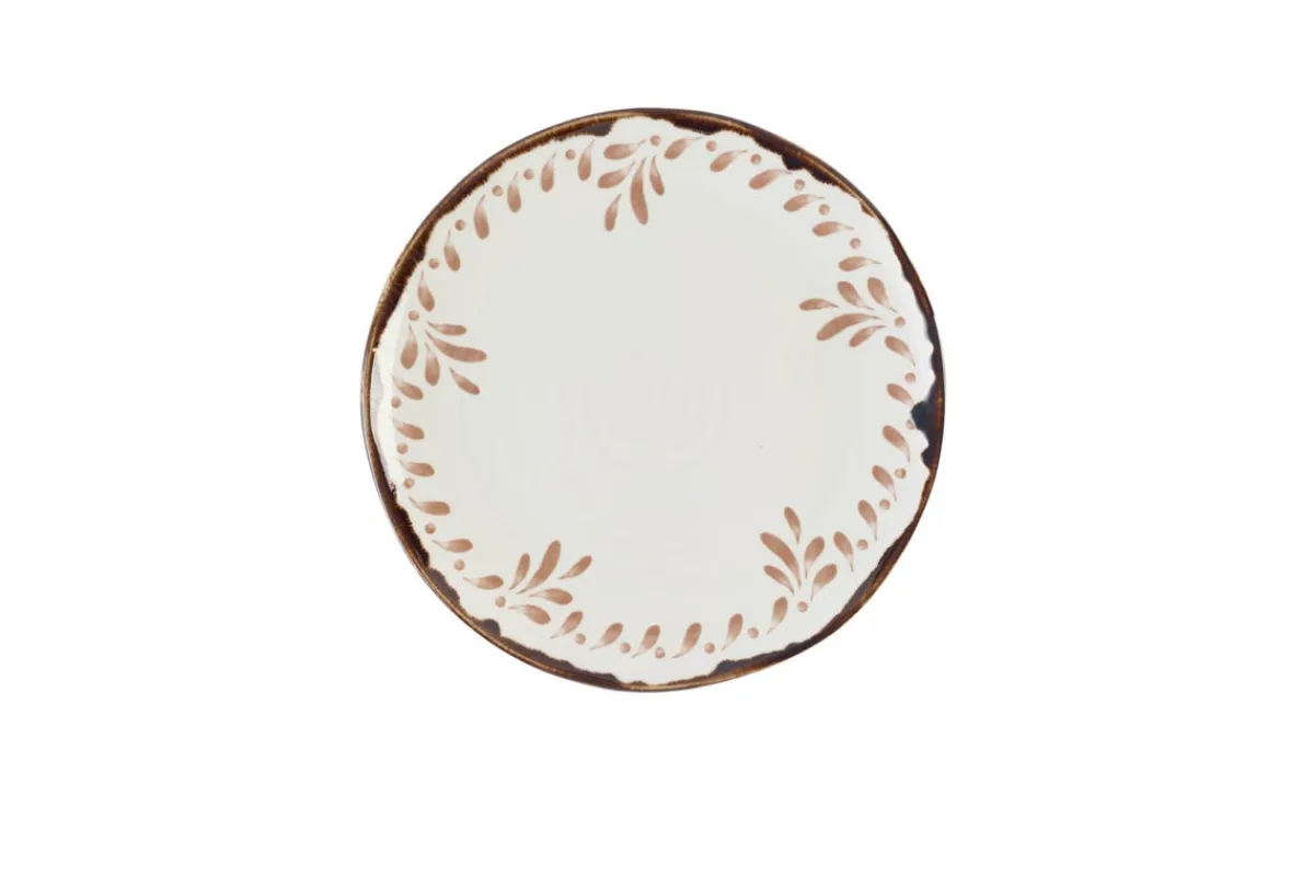 DUDSON Assiette plate organique terracotta porcelaine vitrifiée Ø 27 cm Harvest Mediterranean Clearance
