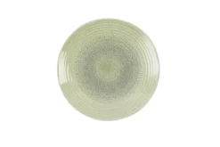 Assiette plate organique vert porcelaine vitrifiée Ø 27 cm Harvest Grain - DUDSON New
