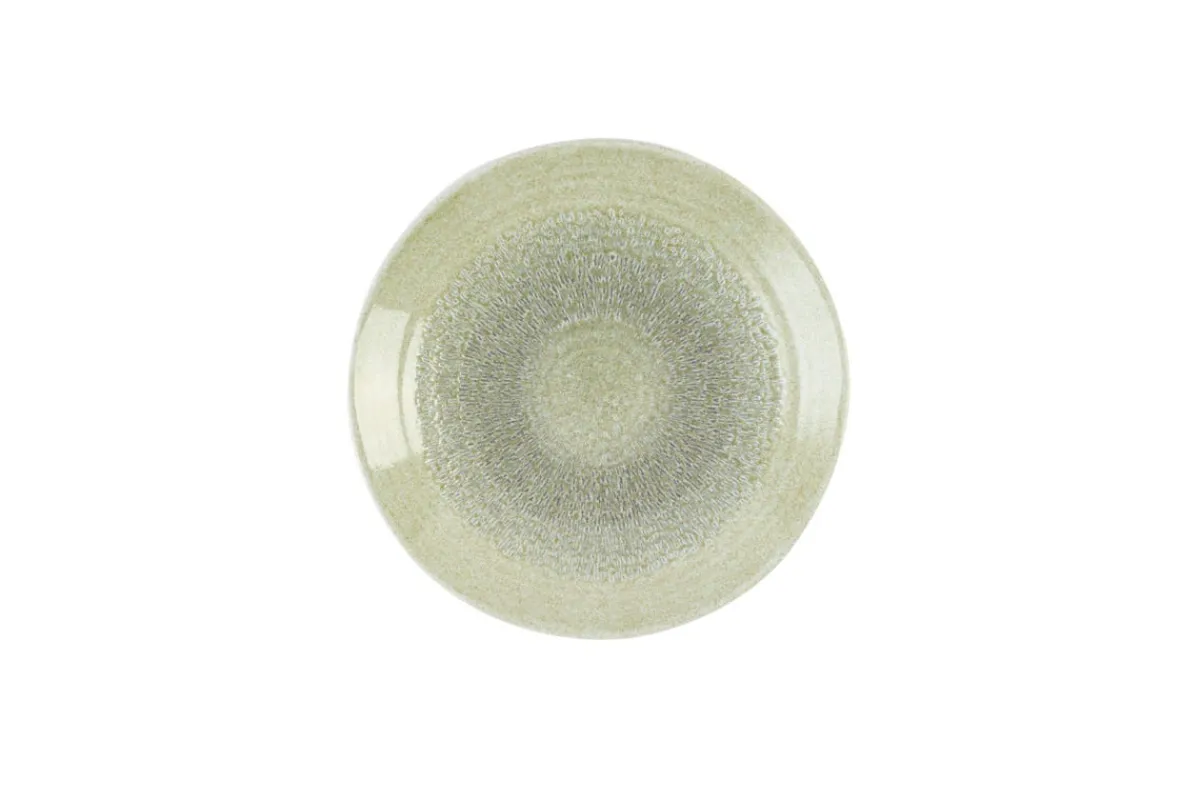 Assiette plate organique vert porcelaine vitrifiée Ø 23 cm Harvest Grain - DUDSON Discount