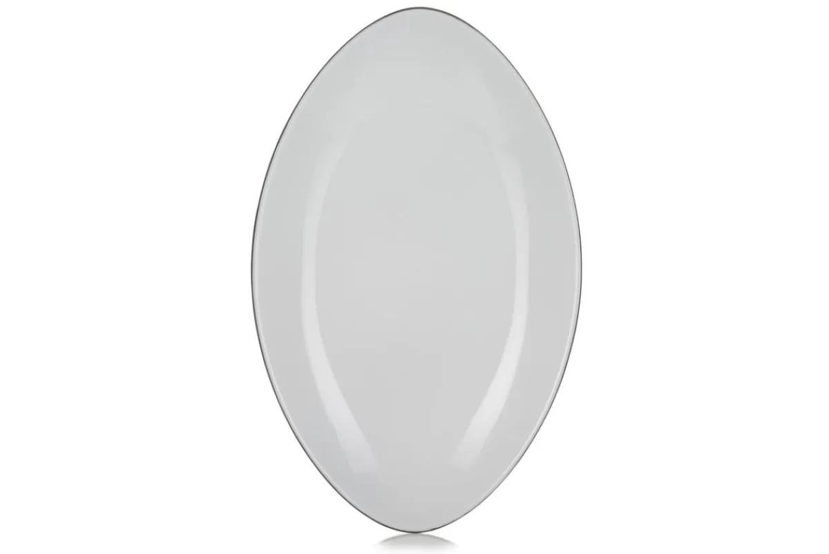 Assiette plate ovale blanc porcelaine culinaire 35x22 cm Equinoxe - REVOL Clearance