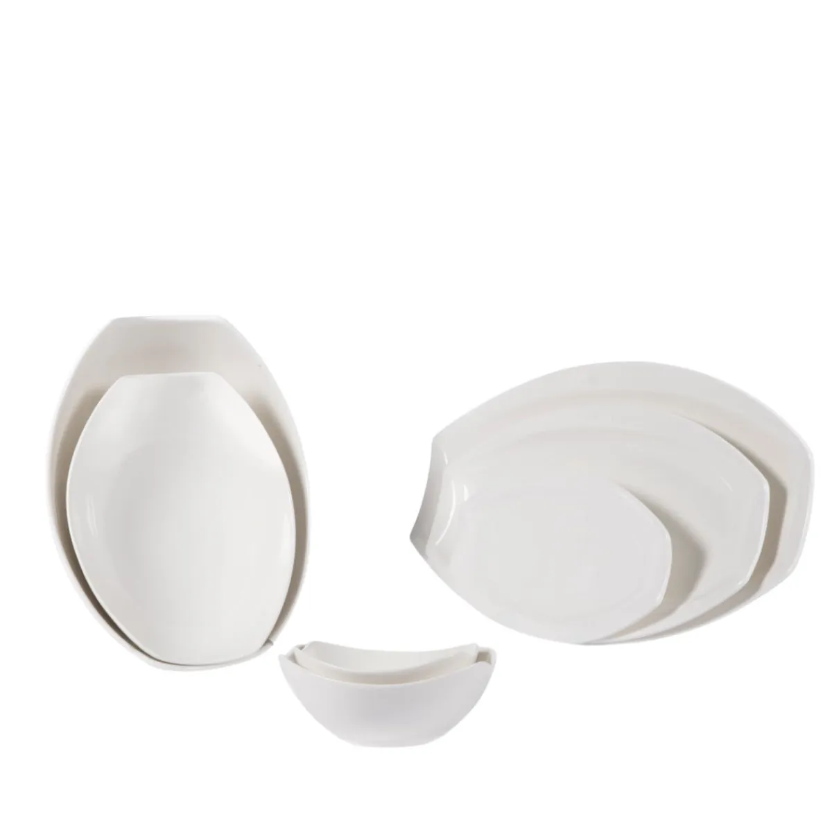 PRO.MUNDI Assiette plate ovale blanc porcelaine 31x18 cm Matcha Sale
