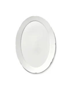 Assiette plate ovale blanc porcelaine 30x21 cm Silhouette - SERAX Online