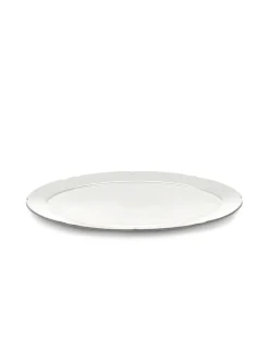 Assiette plate ovale blanc porcelaine 30x21 cm Silhouette - SERAX Online