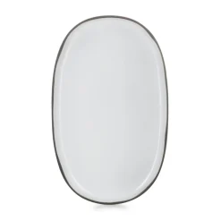 REVOL Assiette plate ovale blanc porcelaine culinaire 35,5x21,8 cm  Caractère Discount