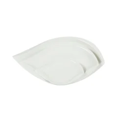 PRO.MUNDI Assiette plate ovale blanc porcelaine 19x11 cm Folia Discount