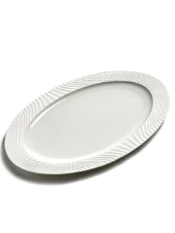 SERAX Assiette plate ovale blanc porcelaine bone china 34x22 cm Nido