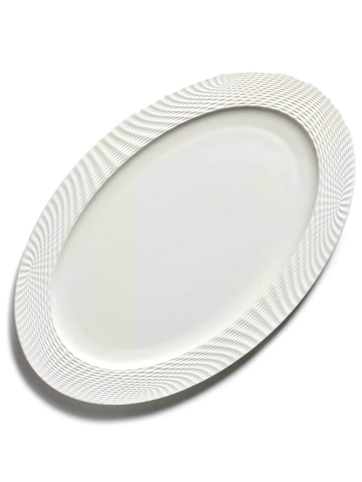 SERAX Assiette plate ovale blanc porcelaine bone china 34x22 cm Nido