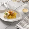 Assiette plate ovale blanc porcelaine 31x18 cm Folia - PRO.MUNDI New