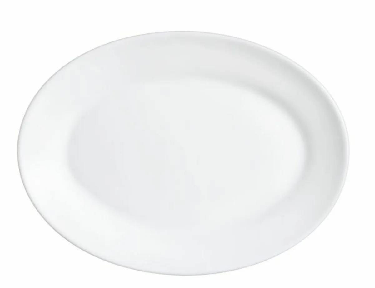Assiette plate ovale blanc verre opal 29 cm Restaurant - ARCOROC Sale