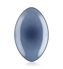 Assiette plate ovale bleu porcelaine culinaire 35x22 cm Equinoxe - REVOL Clearance