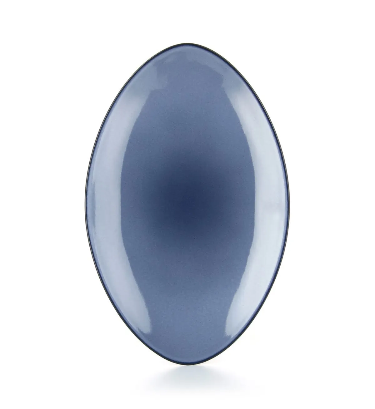 Assiette plate ovale bleu porcelaine culinaire 35x22 cm Equinoxe - REVOL Clearance