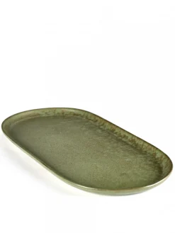 SERAX Assiette plate ovale camogreen grès émaillé 35,5x17 cm Surface