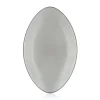 Assiette plate ovale gris porcelaine culinaire 35x22 cm Equinoxe - REVOL New