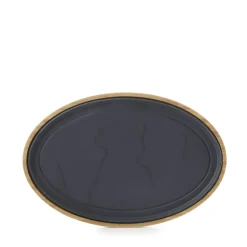REVOL Assiette plate ovale noir porcelaine culinaire 35x22,9 cm Basalt