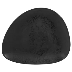 Assiette plate ovale noir porcelaine vitrifiée 22,2x18,1 cm Shaped - RAK Discount