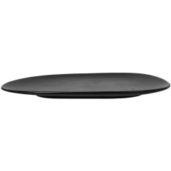 Assiette plate ovale noir porcelaine vitrifiée 22,2x18,1 cm Shaped - RAK Discount
