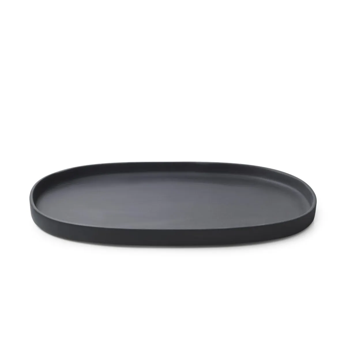 Assiette plate ovale noir porcelaine culinaire 35,5x21,8 cm Caractère - REVOL Outlet
