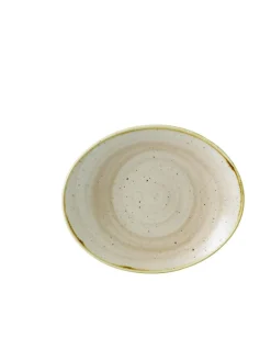 CHURCHILL Assiette plate ovale Nutmeg Cream porcelaine vitrifiée 19,2x16 cm Stonecast Nutmeg Best