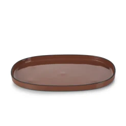 REVOL Assiette plate ovale rouge porcelaine culinaire 35,5x21,8 cm  Caractère Clearance