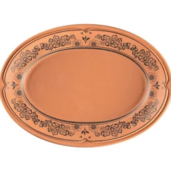RAK Assiette plate ovale Tero Décor Alexandria porcelaine 32x21 cm Earth Outlet