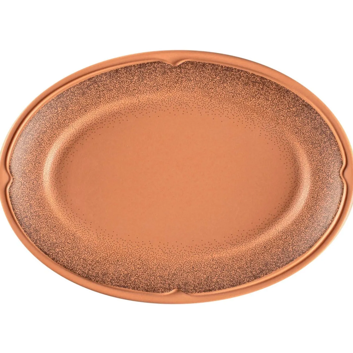Assiette plate ovale Tero Décor Denia porcelaine 22x14,1 cm Earth - RAK Best
